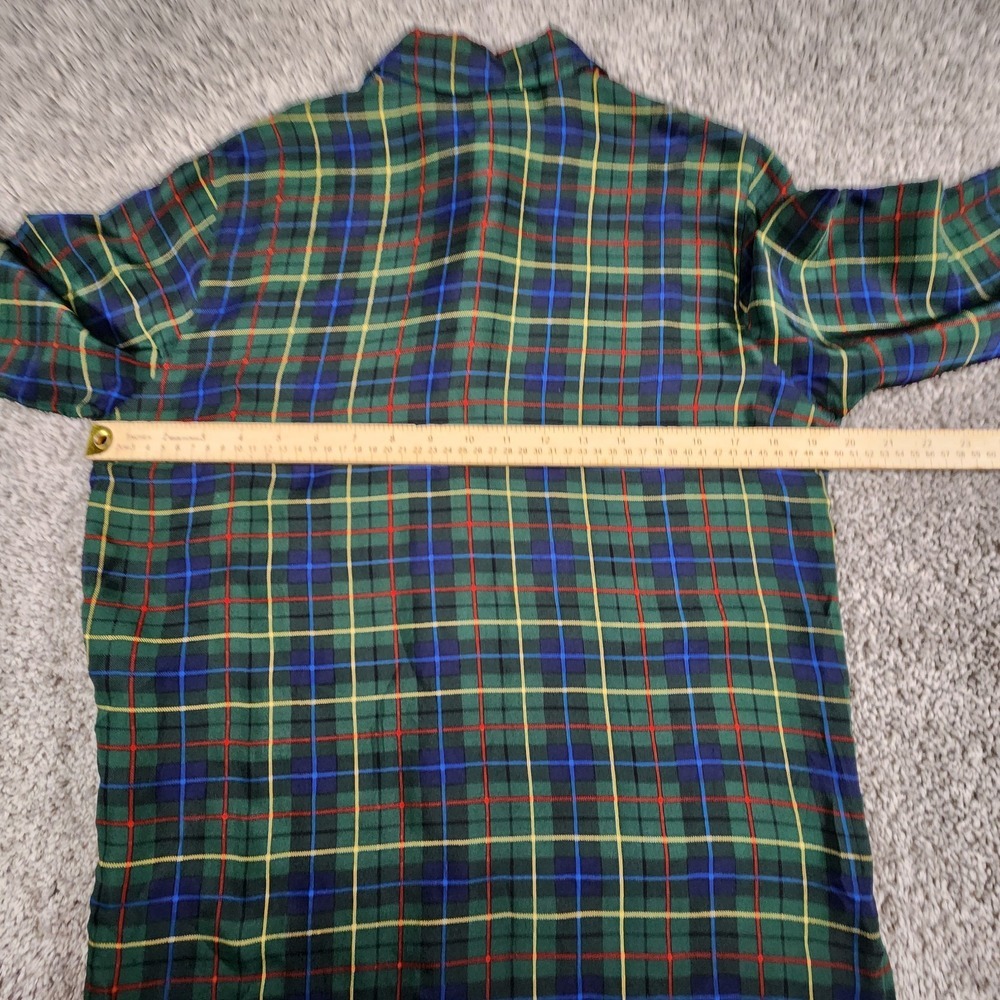 Pendleton Blouse Womens 4 Silk Tartan Plaid Button Front Top L/S Collared Luxury - Picture 5 of 9